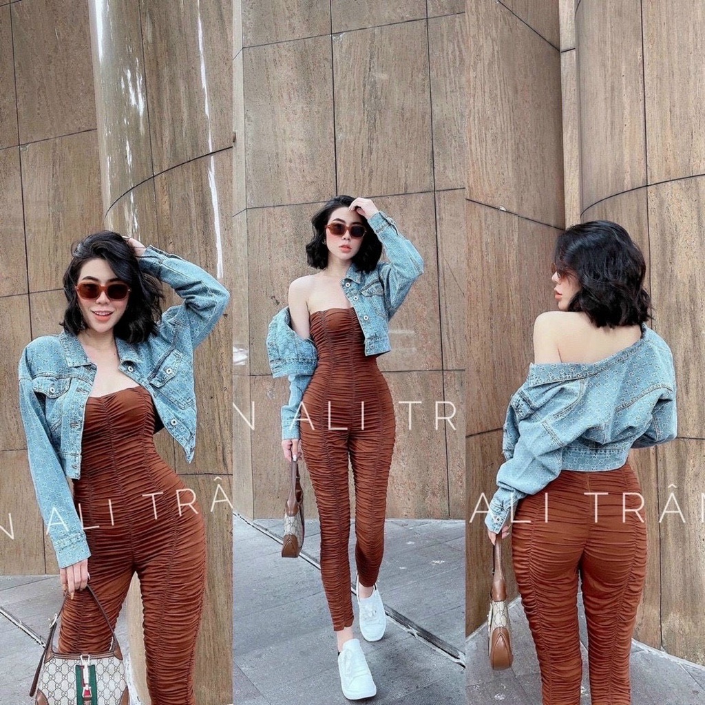 Áo khoác croptop, áo khoác jean dày dặn cá tính , dễ phối đồ - Tuệ Nhiên