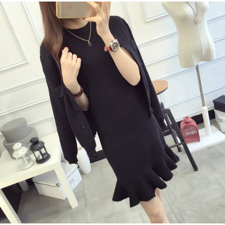 Order_Áo len vơi váy phong cách hàn quốc mới nhất 2019_Mã 301 | BigBuy360 - bigbuy360.vn