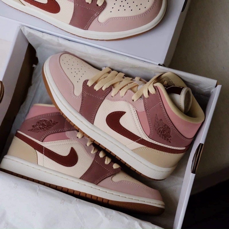 GIÀY A.IR J.D1 MID MILK TEA BROWR 1:1 SC [ FULL BOX + FREE SHIP ]