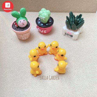 Gà / Vịt / Rùa / Voi / Tiểu yêu / Cú mèo / Cừu - Thú nhựa mini 1-3 cm trang trí tiểu cảnh sen đá xương rồng hồ cá