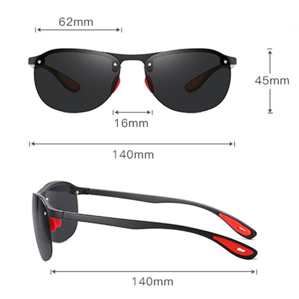 CODseller Summer Men Polarized Sunglasses Rectangle Lens UV Protection Anti Dazzle Sunglasses for Outdoor