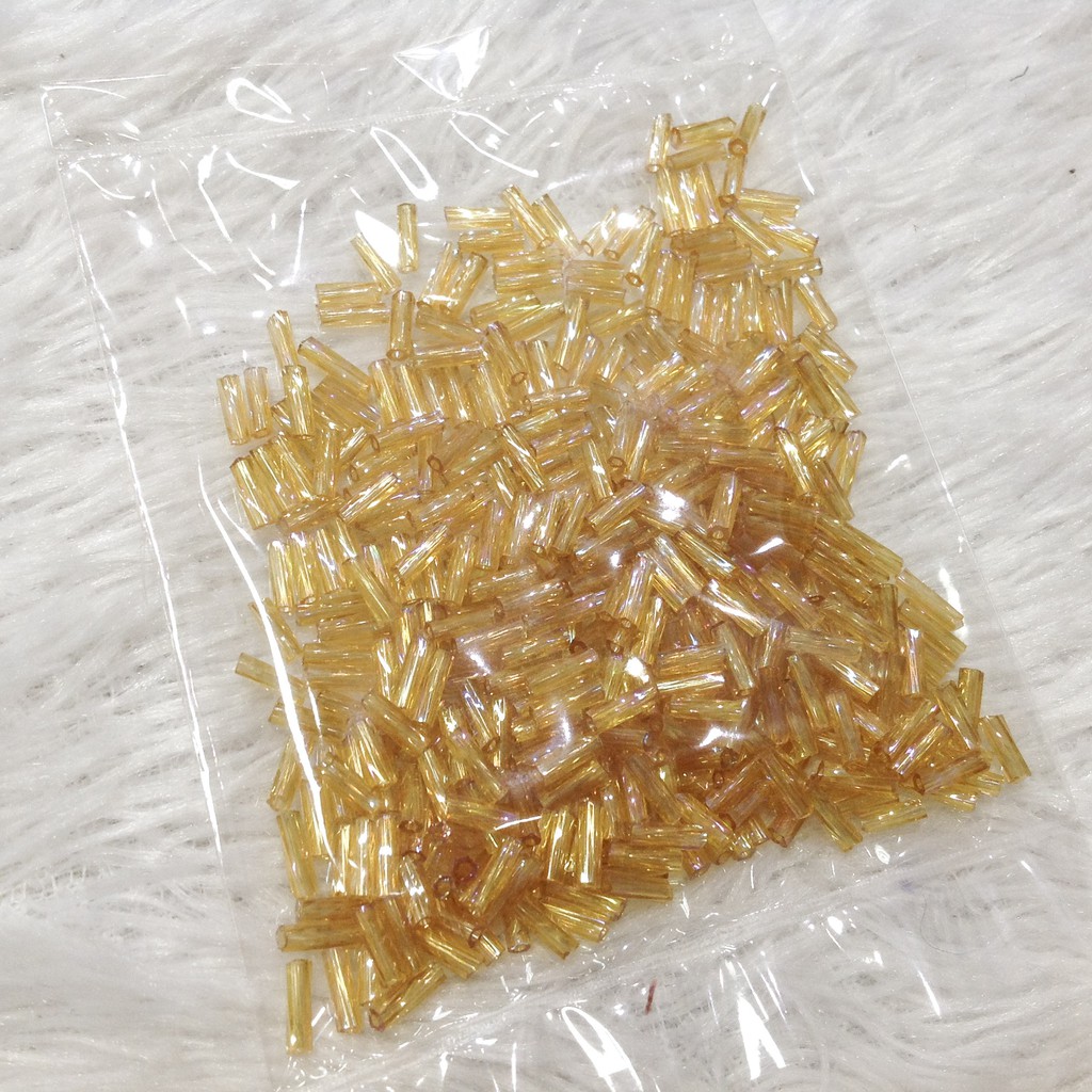 Hạt cườm xoắn gãy ông trúc nhật xoắn kết áo nhiều màu gói 10gr