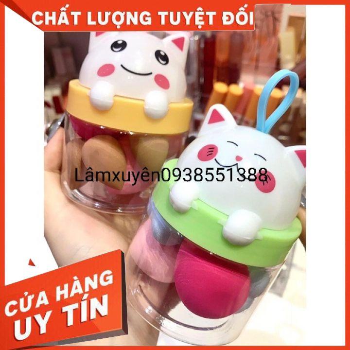 Bông mút hũ hồ lô   bông phấn mềm mịn, dễ tán không vón cục