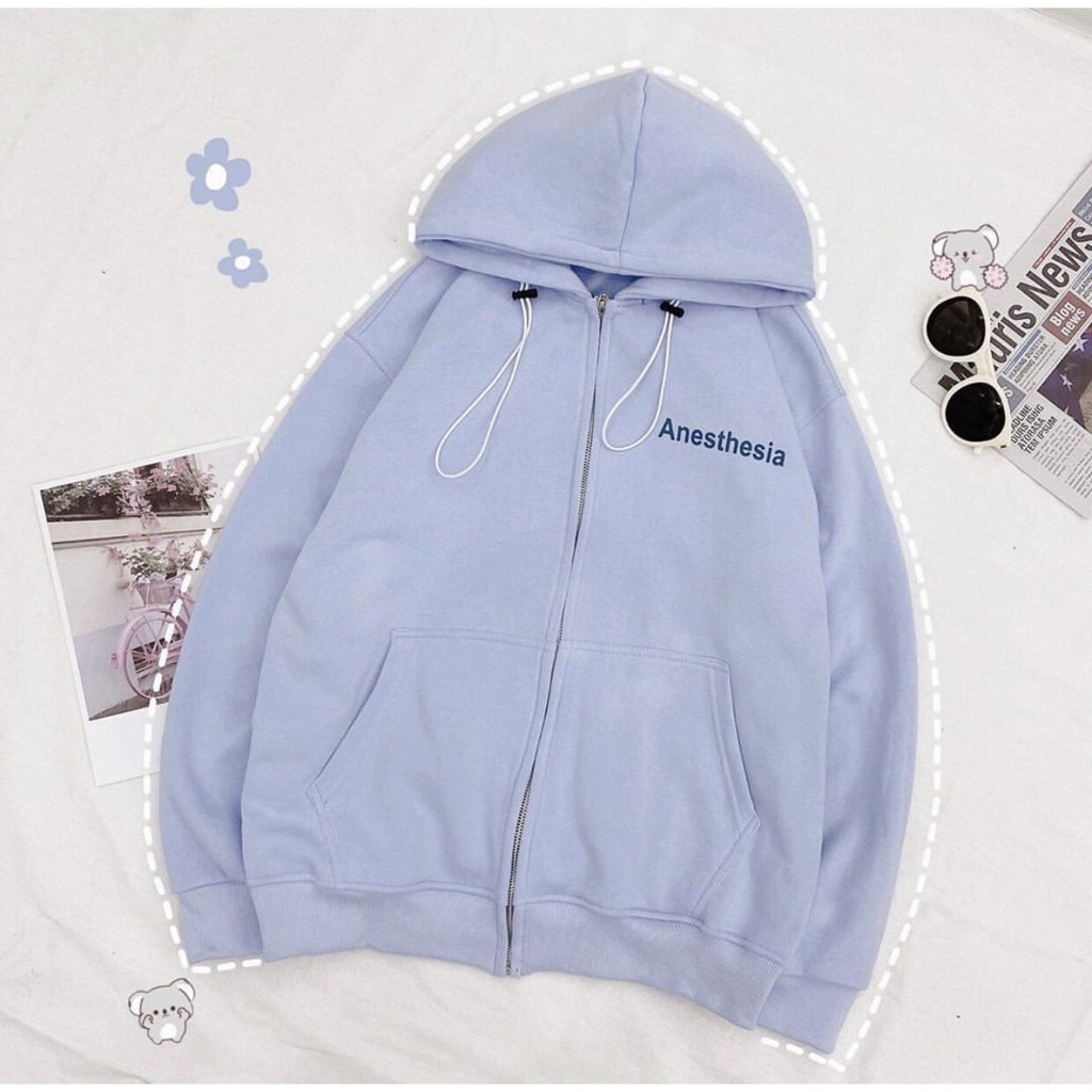 [Mã SKAMFSW175 giảm 10K đơn 50K] Áo KHOÁC Hoodie AN BIỂN NHẠT ANESTHESIA Ulzzang Unisex (Dây kéo TRẮNG) 1hitshop