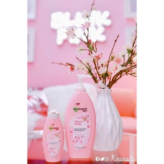 Dưỡng thể Garnier Body New Sakura White Pinkish Radiance Serum Milk UV chính hãng Thái lan