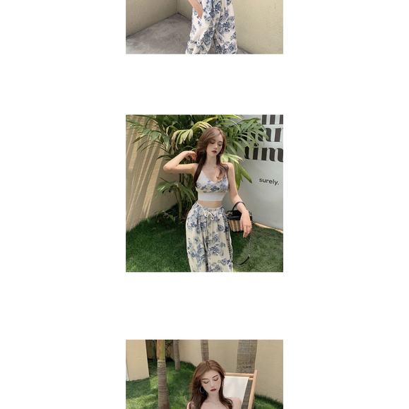 Camellia flower printed elastic sportswear casual pants women's loose spring and summer retro minority high waist slim Leggings