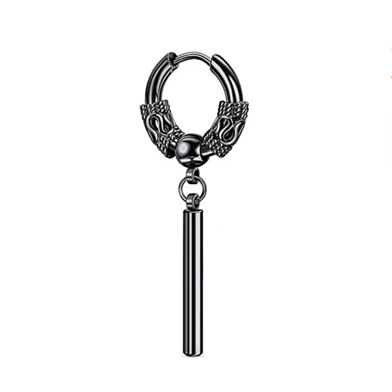 Bông Tai Khoen Rồng Cá Tính Dành Cho Nam Nữ Unisex Titan Ko Đen TT 4296 - 1 Cái