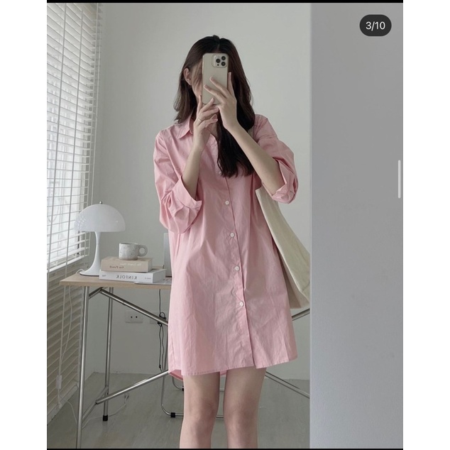 Váy sơ mi thô dáng Hàn, Đầm sơ mi thô dáng Hàn 2022 - Dorita Boutique