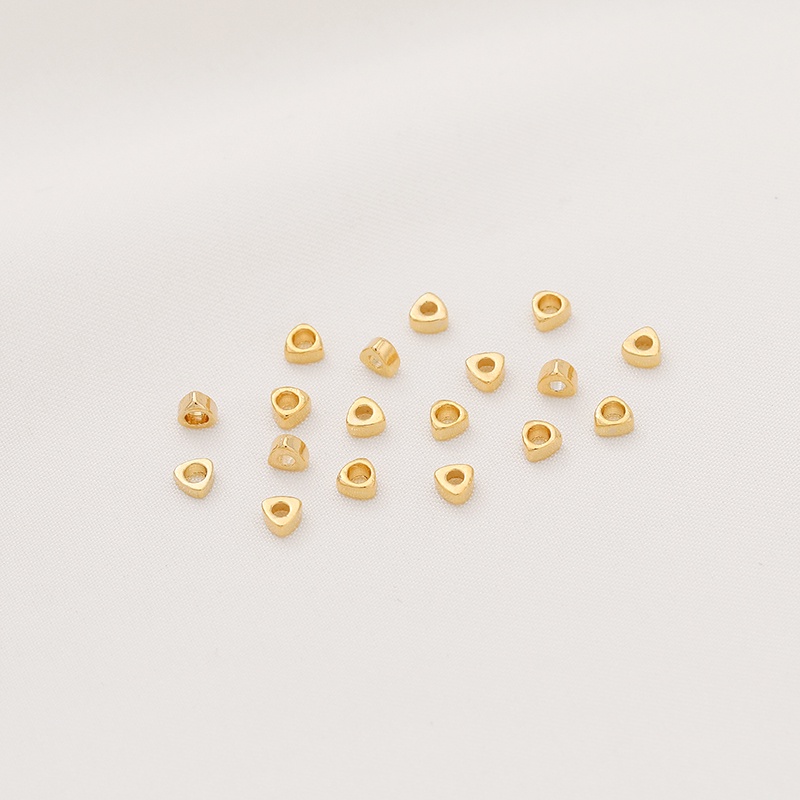 █diy゜14k●10miếng 14K gói vàng tam giác hoa hình dạng nhỏ vỡ vàng miếng phân tán hạt tự làm bằng tay đính cườm vòng đeo tay tai phụ kiện vật liệu trang trí