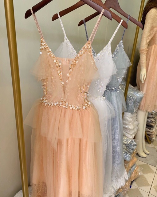 ẢNH VÀ VIDEO THAT 10000%  Đầm 2 dây kết ngọc