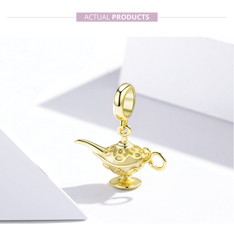 Phụ Kiện Charm Bamoer SCC1819 Bạc 925 Hình Đèn Thần Trang Trí Cho Trang Sức Thủ Công DIY