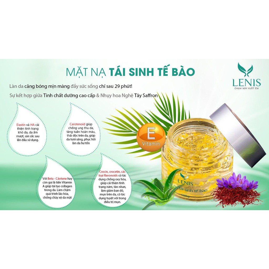 Mặt Nạ Dưỡng Da Cấp Ẩm Lenis Chiết Xuất Nhụy Hoa Nghệ Tây Saffron 100G