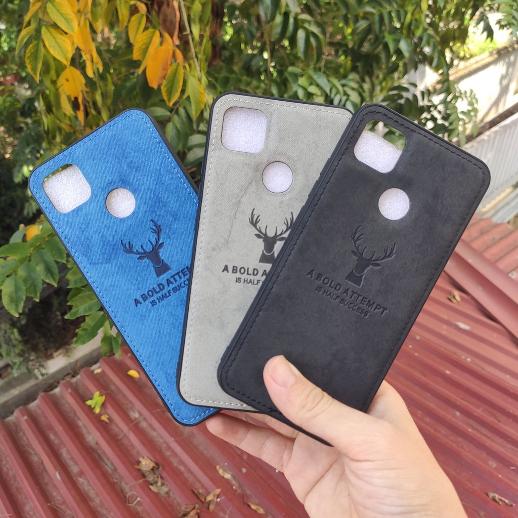 Ốp lưng giả vải bò Xiaomi Redmi 9C / Redmi 9A / Redmi 9 họa tiết hươu | WebRaoVat - webraovat.net.vn