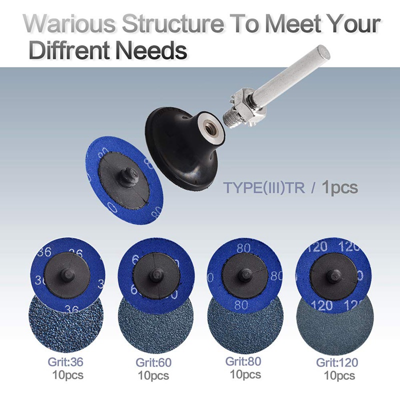 Bộ 41 Đĩa Mài Đá Zirconia 2 inch Với Giá Đỡ 1 / 4 inch Chuyên Dụng
