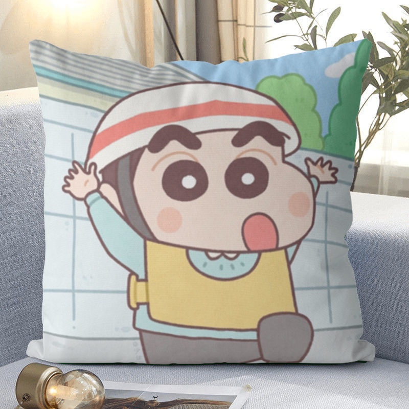 Vỏ Gối Tựa Lưng Hình Vuông In Hình Cậu Bé Bút Chì Shin-Chan Dễ Thương