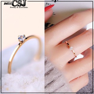 [CSJ]NHẪN NỮ TITAN 1 HỘT ĐÁ NHỎ QUÁ XINH MÀU HỒNG