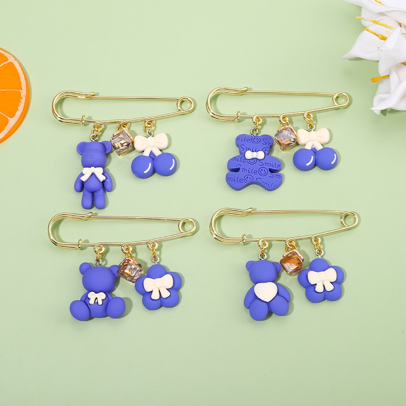 Ghim Cài Áo 4 Kiểu Dáng Dễ Thương Làm Thủ Công Trang Sức/Túi Xách/Túi Xách/Túi Xách Màu Xanh Dương Cho Bạn Bè