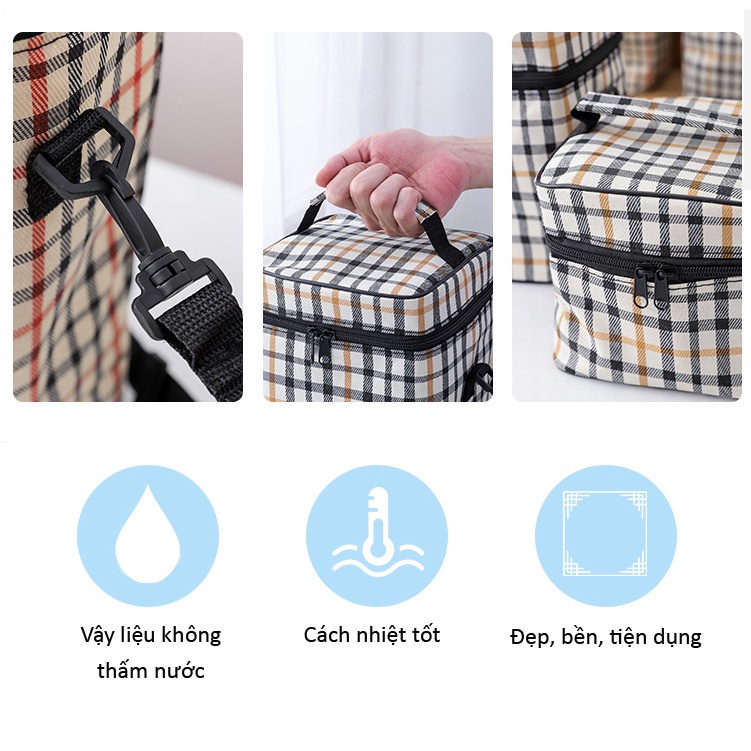 Túi đựng cơm, thực phẩm, đồ ăn giữ nhiệt hình chữ nhật