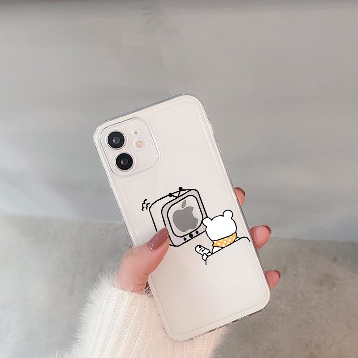 Ốp lưng iphone trong cạnh vuông BVC gấu TV 6plus/6s/6splus/7/7plus/8/8plus/x/xr/xs/11/12/pro/max/plus/promax-Awifi B2-17 | BigBuy360 - bigbuy360.vn