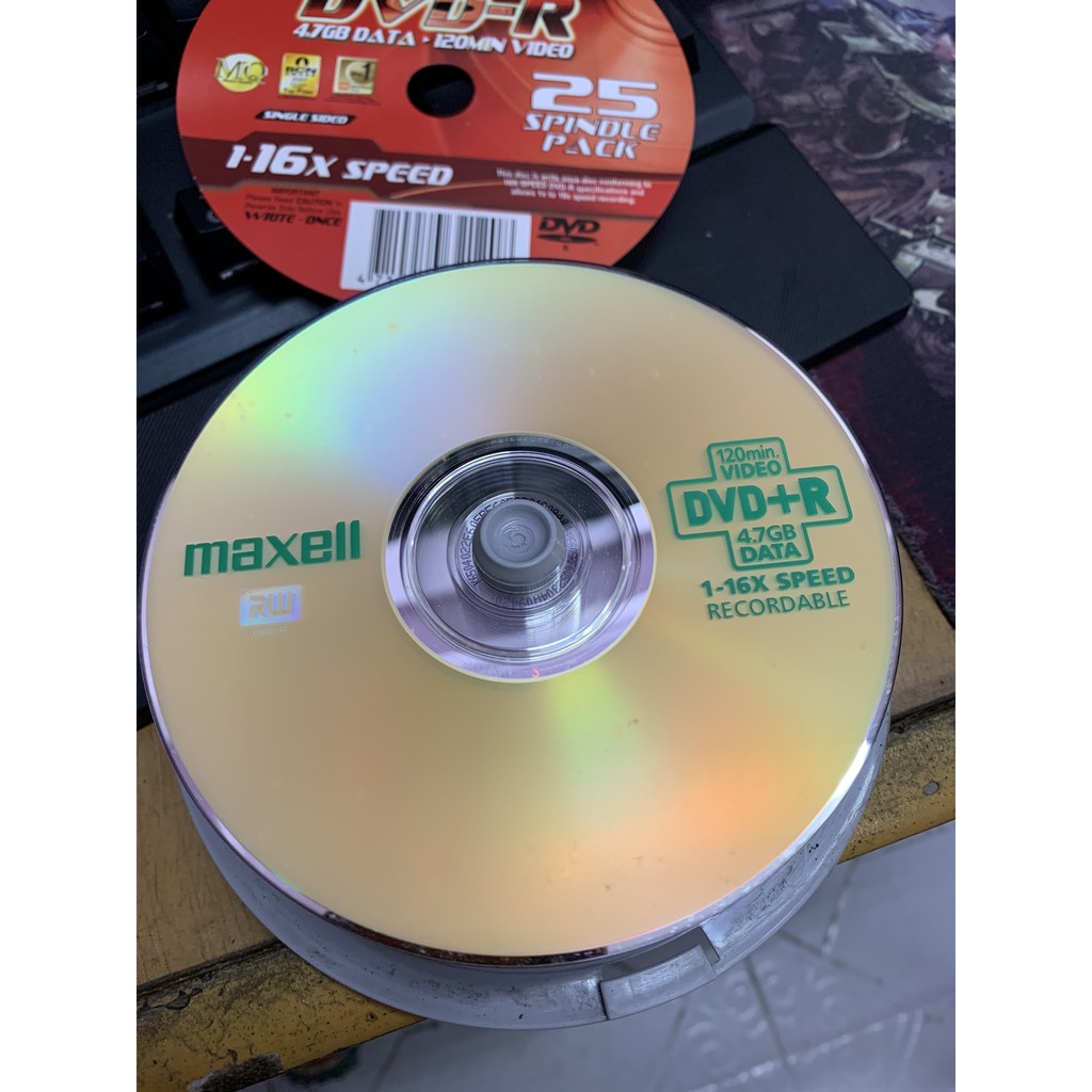 Hộp 25 Đĩa DVD-R Maxell 16x 120min 4.7Gb Single pack