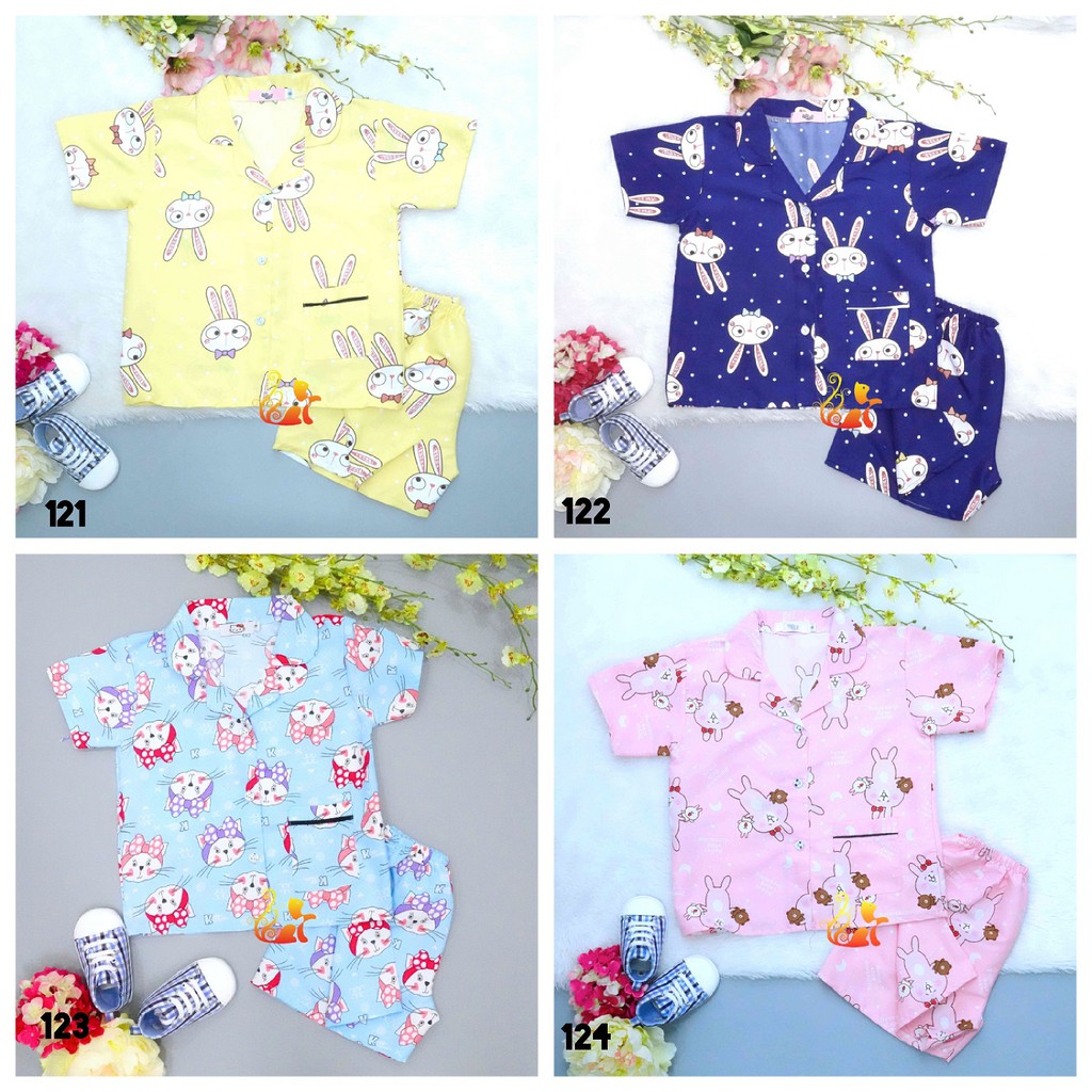 Size số 4 - Đồ Bộ Mặc Nhà &quot;Quần Đùi&quot; Pijama Kate Thái - Cho Bé 13 - 17kg. Từ 2 tuổi - 4 tuổi(Phần 7)