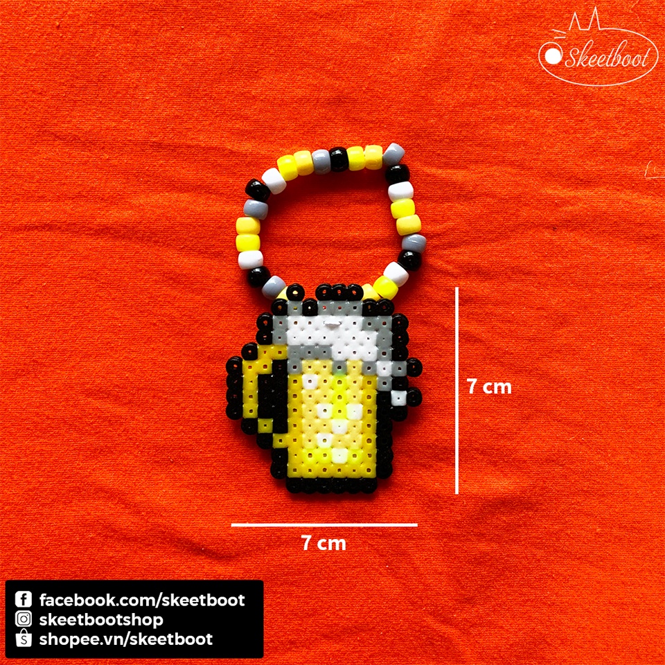 Vòng kandi cốc bia - vòng tay perler hình ly beer ngộ nghĩnh - phụ kiện rave Skeetboot shop