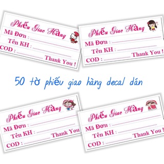 100 Decal phiếu ship hàng mini 7x3cm