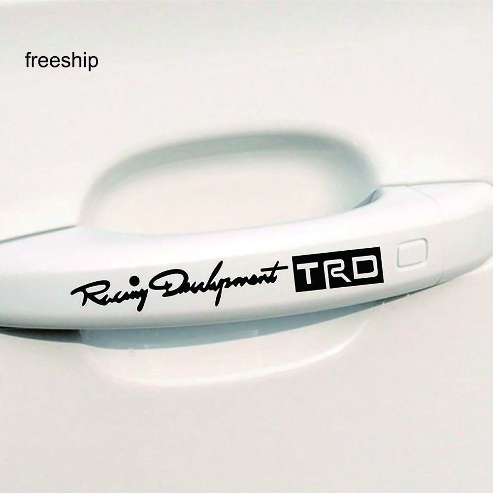 Set 4 decal dán Racing Development TRD cho tay nắm ô tô