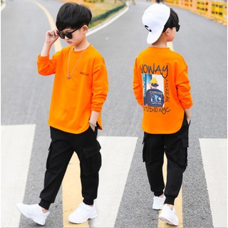 Bộ thun tay dài NOWAY và quần túi hộp cho bé trai