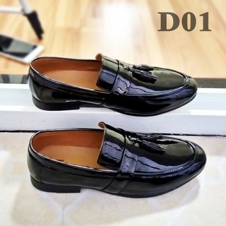 [ FreeShip 150K ] Giày Lười Nam Da Bóng ( Có Chuông) D01