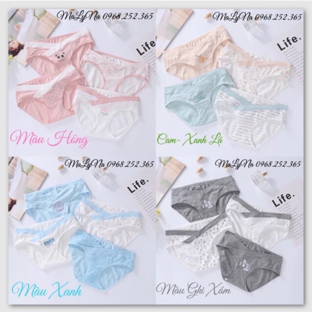 SÉT 4 QUẦN LÓT BẦU COTTON CAO CẤP