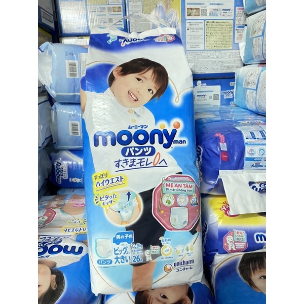 Tã Quần Moony Nhật Size XXL26 Miếng Bé Trai/ XXL26 Miếng Bé Gái