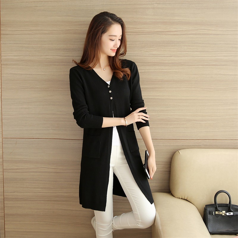 Áo cardigan len đẹp, Khoác len nữ dáng dài 2 túi,Len dệt kim mềm mịn, Thời trang thu đông xinh cho nữ