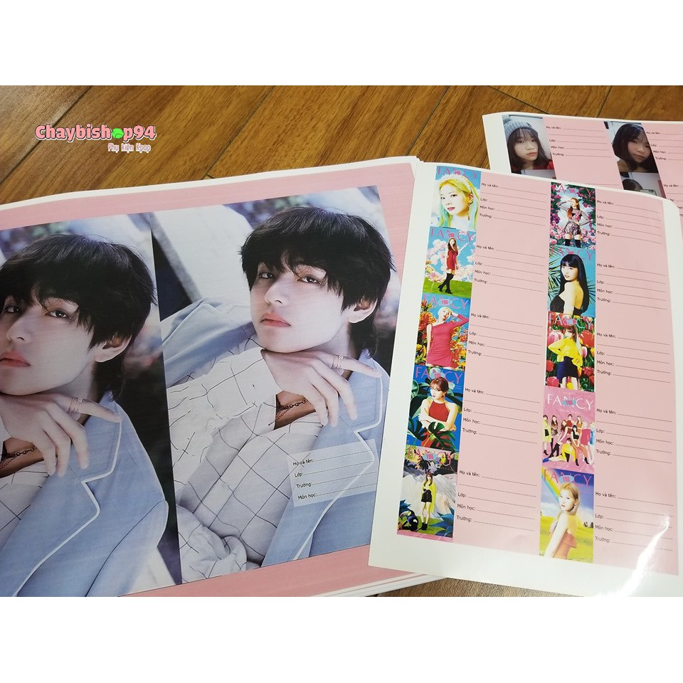 SET 10 BAO VỞ + 10 NHÃN VỞ (in theo yêu cầu GOT7, BTS, EXO, ... ảnh inbox)