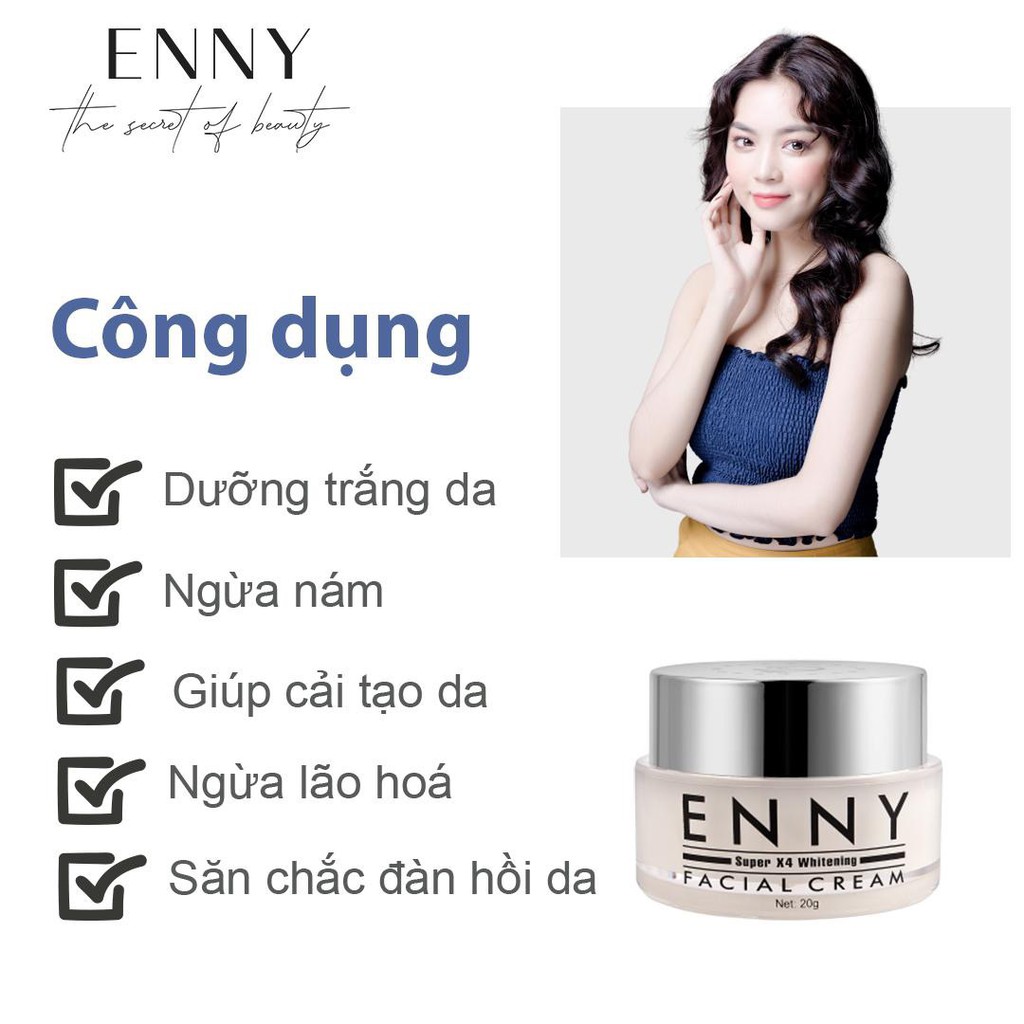 Kem Dưỡng Trắng Da Ban Đêm Facex4 Nhuỵ Hoa Nghệ Tây ENNY Tặng bột Thảo Mộc Tắm Trắng