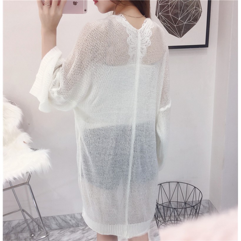 SUXI Áo Khoác Cardigan Dáng Dài