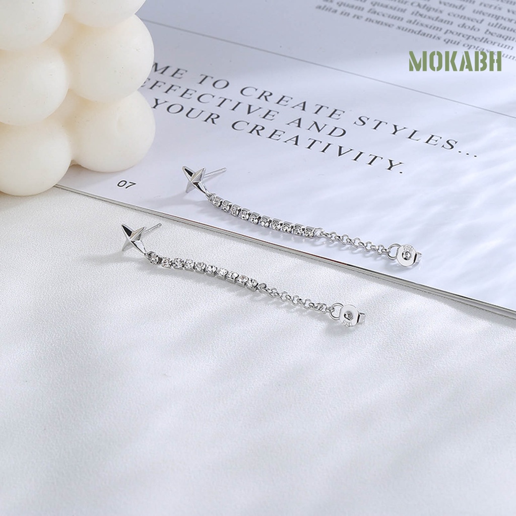 [Mới] 1 Cặp Bông Tai Ngôi Sao Tua Rua Đính Đá Zircon Lấp Lánh Cho Nữ