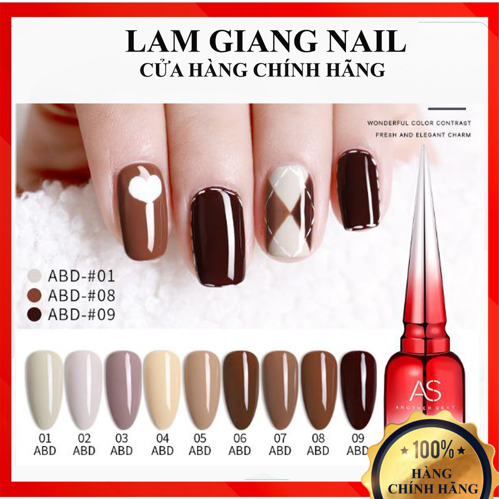 Sơn gel AS MỚI mã ABD 9 chai đỏ nhọn 15ml siêu HOT siêu xịn