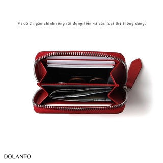 Ví Da Saffiano Đựng Thẻ DOLANTO BRAND Khóa Zip