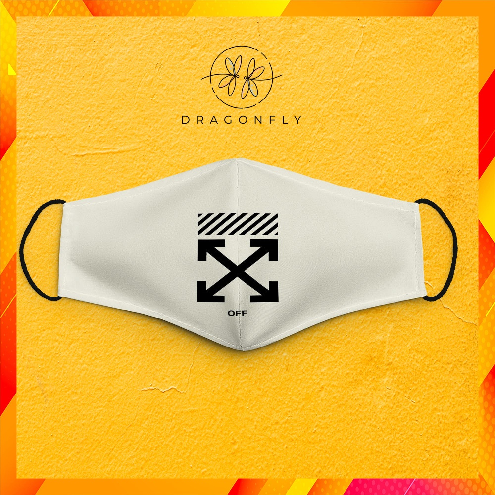 Khẩu Trang Vải Đẹp O.f.f_W.h.i.t.e_ 37 DragonFly Dây Đeo Mềm Chuyên Dụng, Đeo Thoải Mái, Không Đau Tai, Thoáng Khí