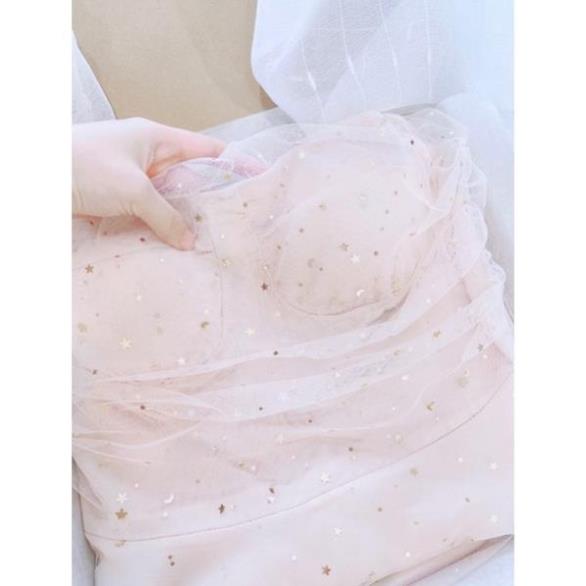 VÁY LƯỚI VOAN ÓNG ÁNH CÚP NGỰC LÓT