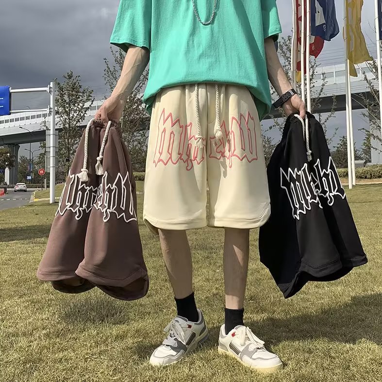 Quần Short Thể Thao Dáng Suông Rộng In Chữ Thoải Mái Thời Trang Phong Cách Hàn Quốc Cho Nam size M-3XL