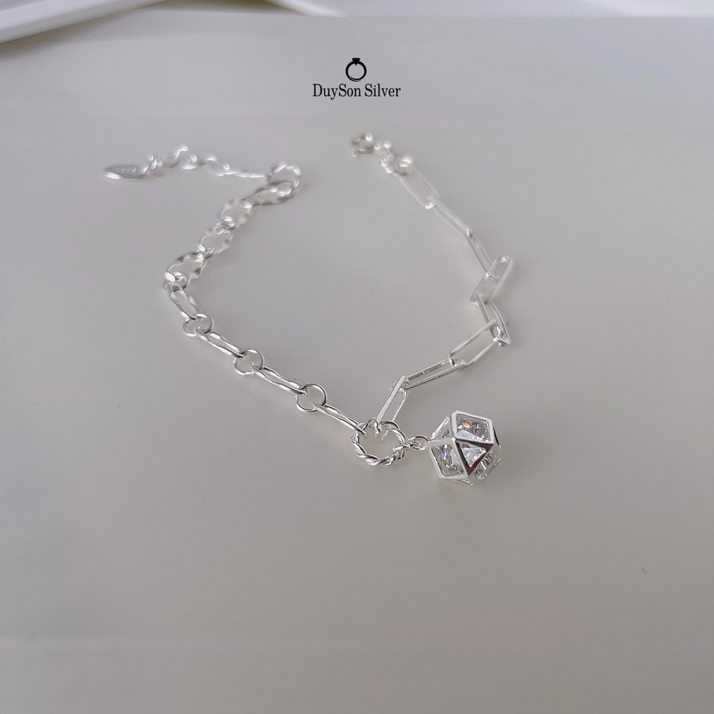 Vòng tay bạc nữ DUYSON SILVER, lắc tay hình đa giác bạc 925 Hexagon [LTKX22]