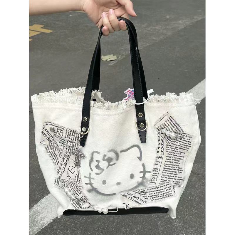 Túi Đeo Chéo Vai Họa Tiết Thêu Hình Hello kitty Dễ Thương Thời Trang Cho Nữ y2k