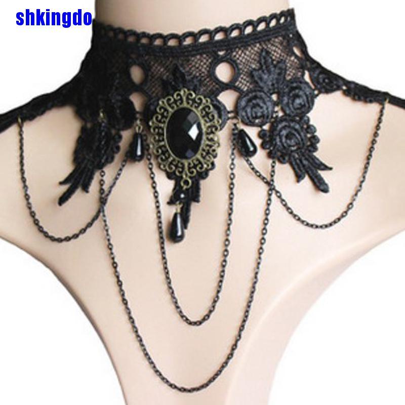 Vòng cổ choker có ren phong cách gothic cổ đIển