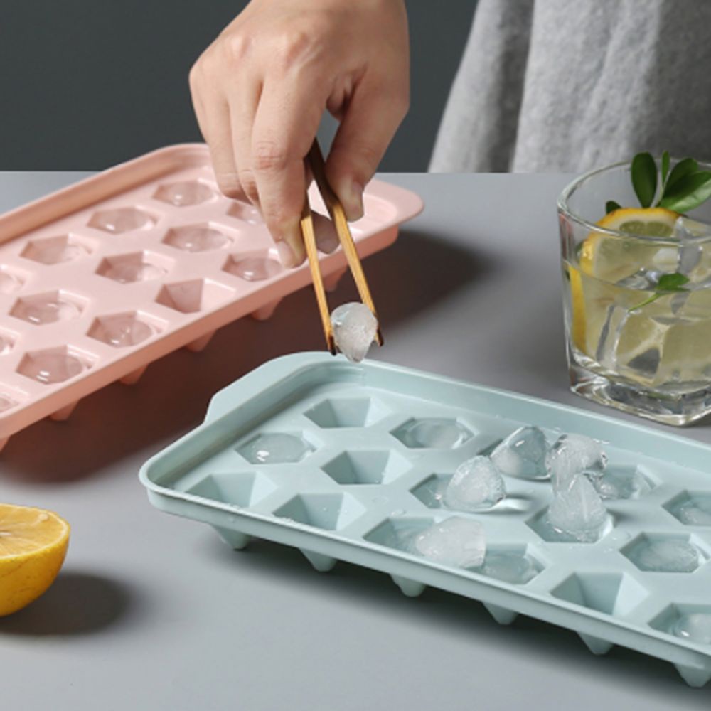 Khuôn Nhựa Làm Đá Viên 18 / 33 Ngăn Hình Tròn 3d Nhiều Màu Sắc