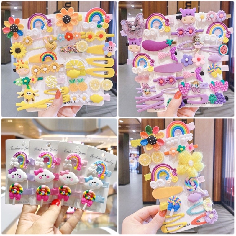 Set kẹp mái dễ thương cao cấp cho bé gái / Bà Tổng Phụ Kiện