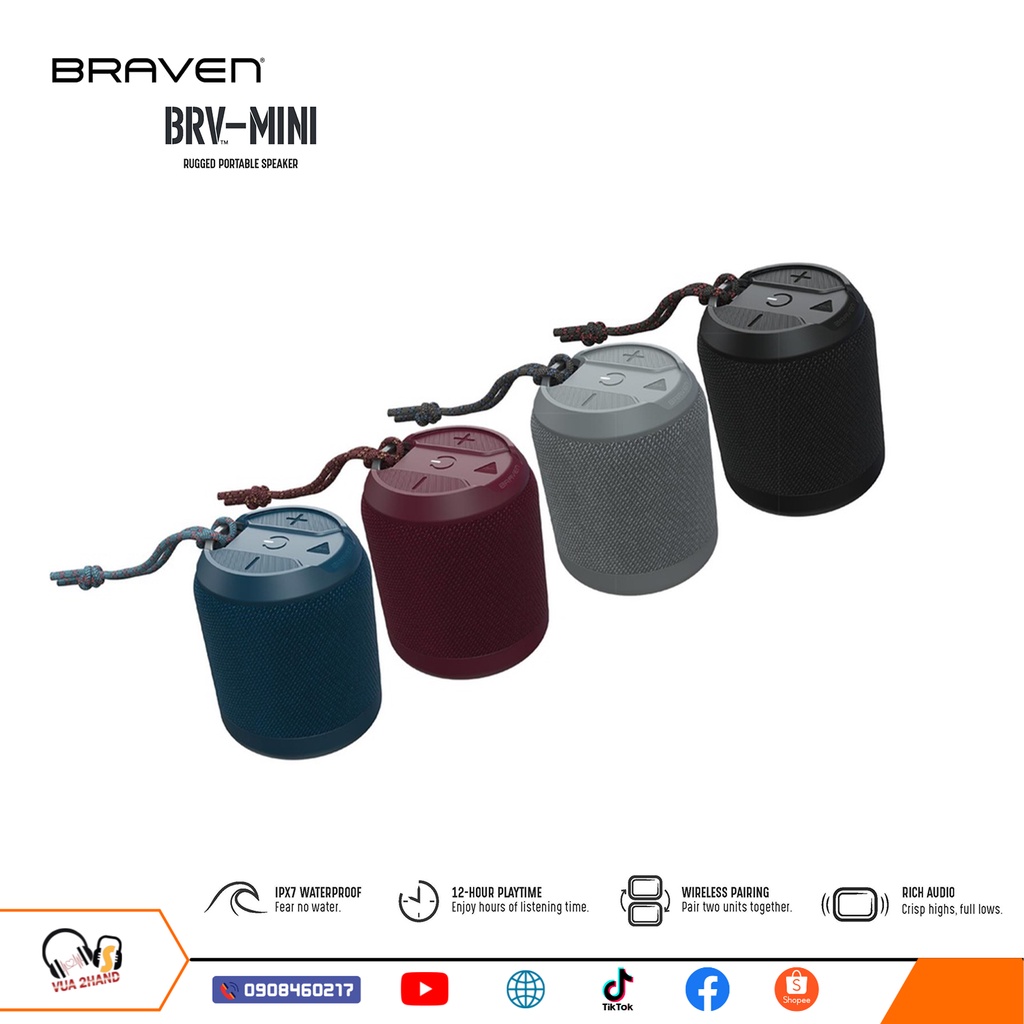 Loa Blutooth BRAVEN Mini chính hãng từ Mỹ