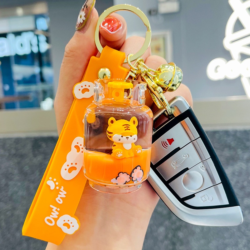 Móc khoá hình bình xăng hổ hoạt hình dễ thương