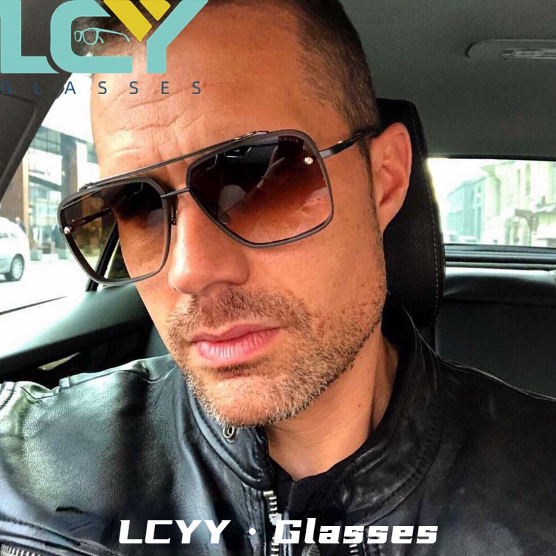 Kính Mát Gọng Vuông Kim Loại Phong Cách Âu Mỹ Thời Trang Cho Nam 5380